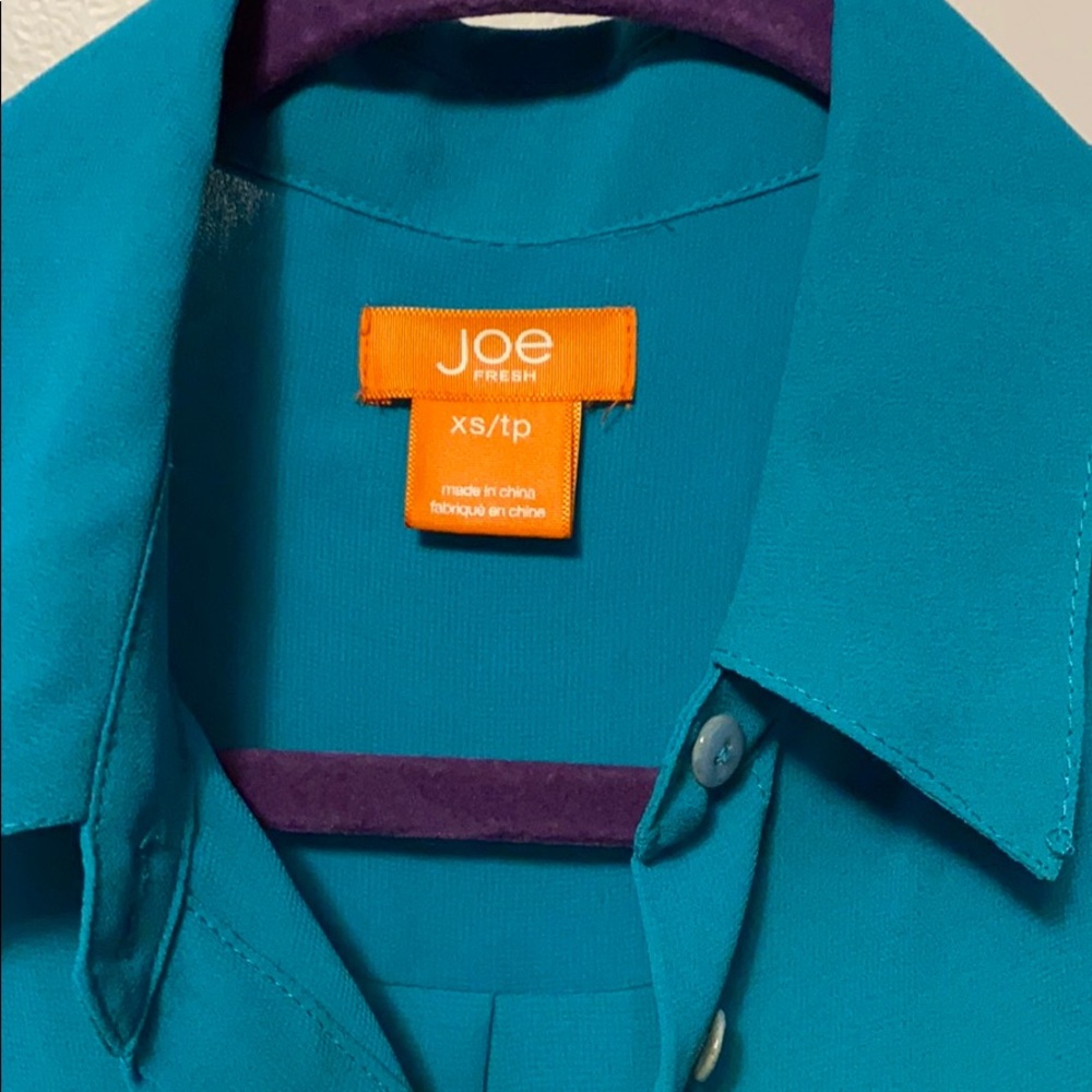 Turquoise button down blouse - Picture 3 of 3